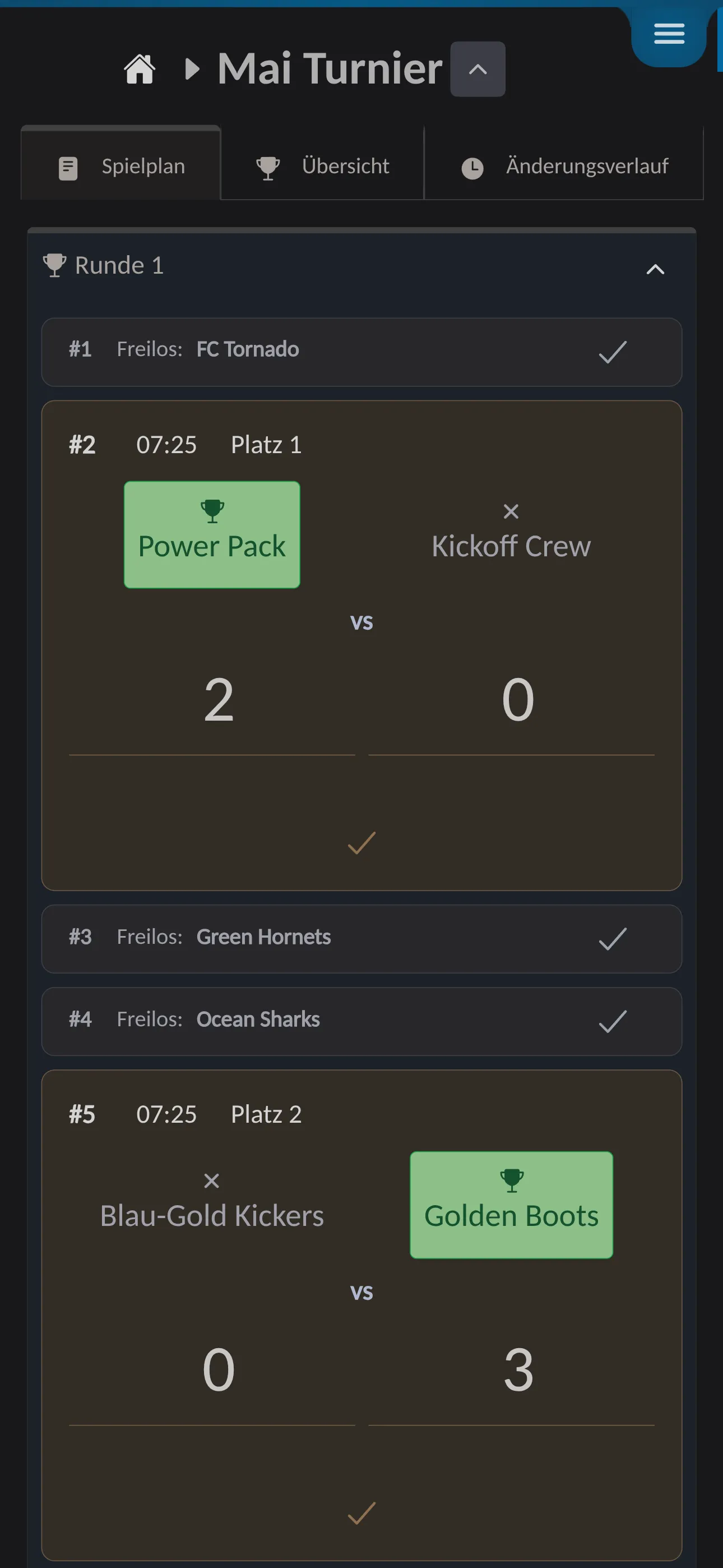 📸 Screenshot: Live-Turnierseite / App-Mockup – So sieht ein laufendes Turnier aus
