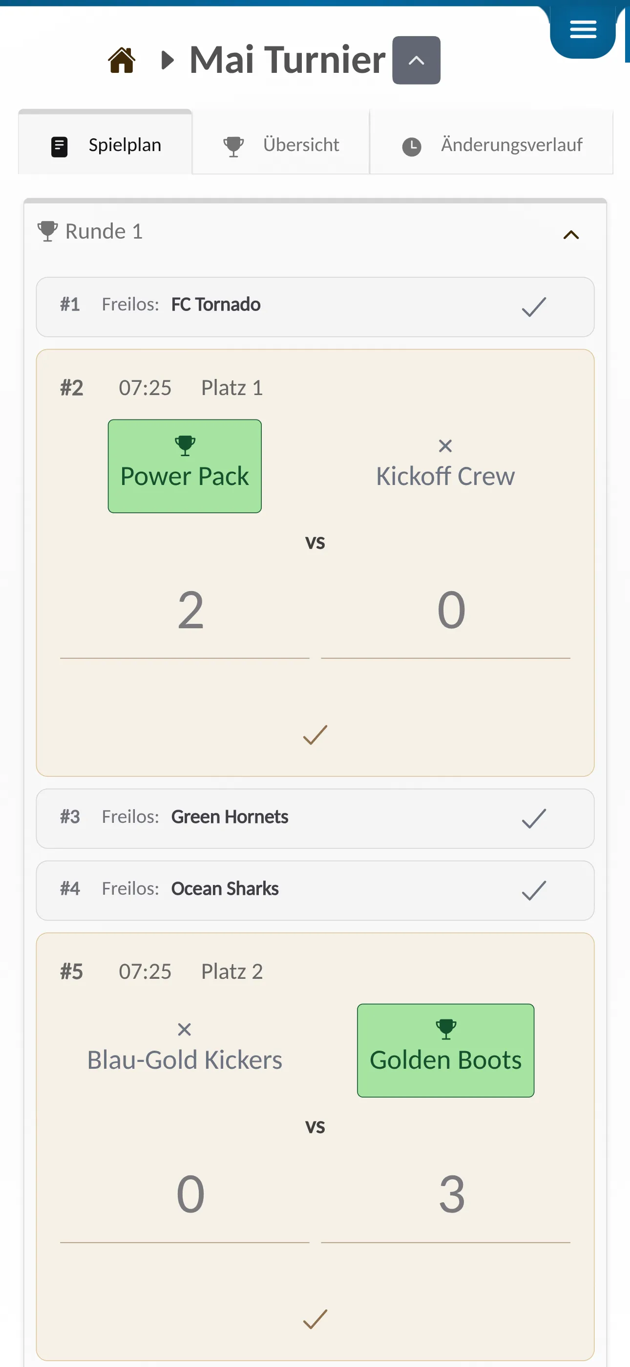 📸 Screenshot: Live-Turnierseite / App-Mockup – So sieht ein laufendes Turnier aus